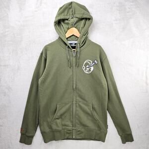 Vintage Kidrobot x MAD Zip Up Hoodie Mens Large Green Sweatshirt Y2K Streetwear